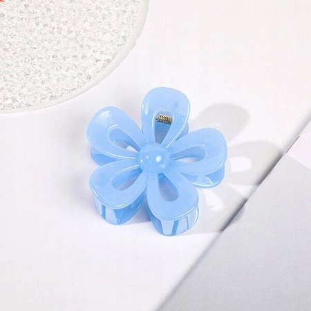 ECARLA spinka-klamra do włosów Kwiat transparentny niebieski SP276N