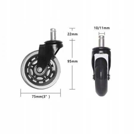 ECARLA kółka kauczukowe gumowe KOL01 5szt