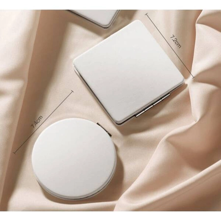 ECARLA lusterko kosmetyczne otwierane metalowe kwadratowe Białe L12