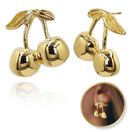 ECARLA kolczyki ze stali szlachetnej platerowanej złotem KST3356