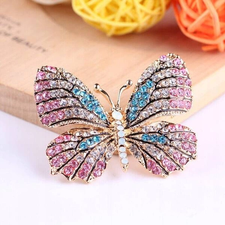 ECARLA broszka kryształowa Pastelowy Motyl BZ156
