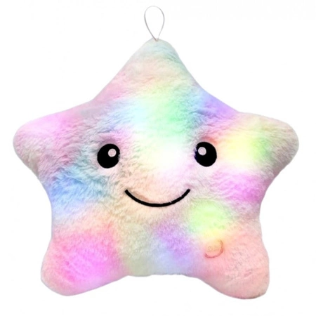 ECARLA poduszka świąteczna welurowa LED 40X35cm GWIZADKA OMBRE FIOLET PDS20