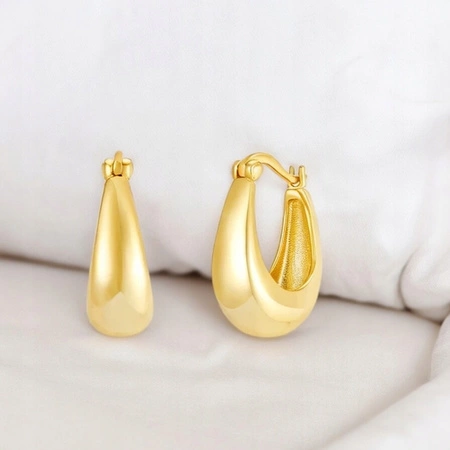 ECARLA kolczyki wiszące ze stali szlachetnej platerowanej złotem KST3122