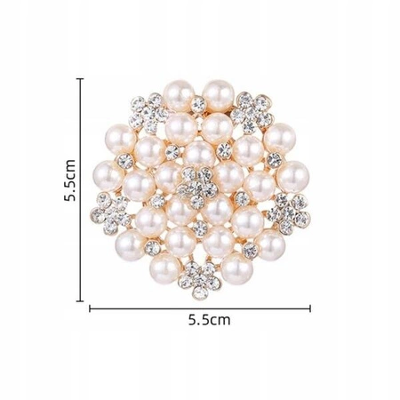 ECARLA broszka kryształowa Perły i Kwiaty BZ151