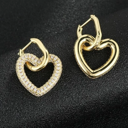 ECARLA kolczyki ze stali szlachetnej platerowanej 14k złotem SERCE KST3318