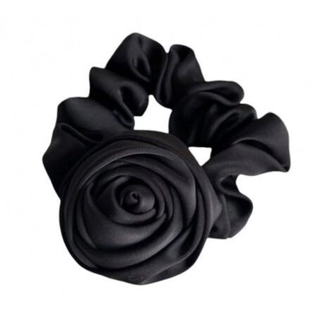 ECARLA gumka-frotka do włosów z Różą Czarna GUM163CZ