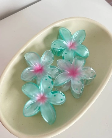 ECARLA spinka-klamra do włosów Kwiat transparentny Niebieski SP397N