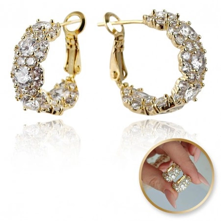 ECARLA kolczyki ze stali szlachetnej platerowanej 14k złotem KST3336