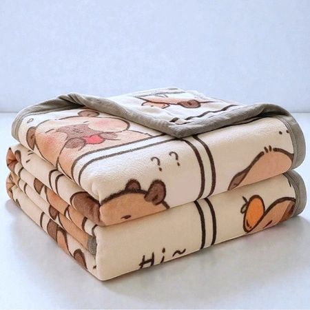 ECARLA koc mięciutki, Flannel 150x200cm Kapibara KOC23