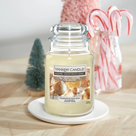 YANKEE CANDLE Home Inspiration Duża świeca w słoiku GLISTENING CHRISTMAS 538g