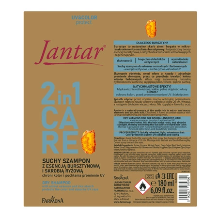 FARMONA Jantar suchy szampon do włosów 2w1 z esencją bursztynową 180ml