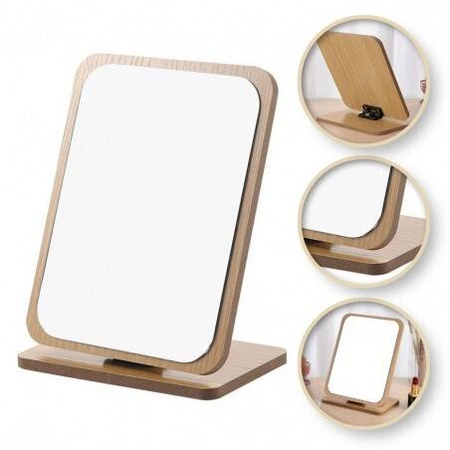 ECARLA lusterko kosmetyczne stojące prostokątne drewniane L8BR