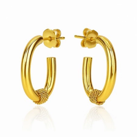 ECARLA kolczyki ze stali szlachetnej platerowanej 14k złotem KST3462