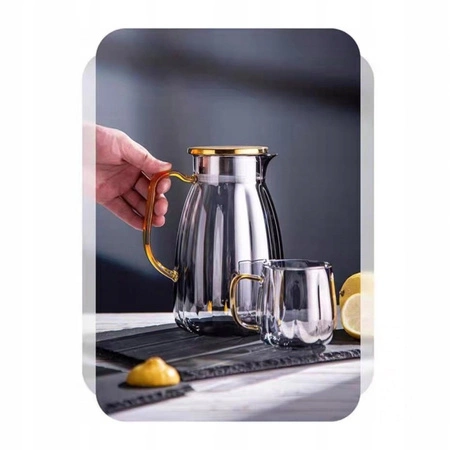 ECARLA dzbanek z falowanymi ściankami z pokrywką + 2 szklanki DZ07