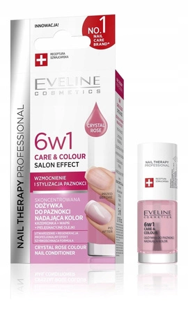EVELINE Nail Therapy odżywka do paznokci Care&Colour 6w1 Crystal Rose 5ml