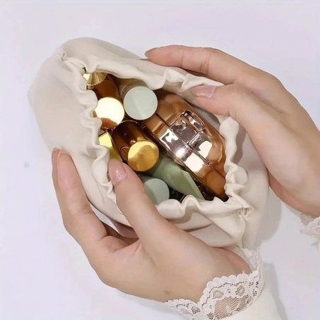 ECARLA saszetka z ekooskóry na kosmetyki, wkładki S 12,5x9,5cm Róż KS147R