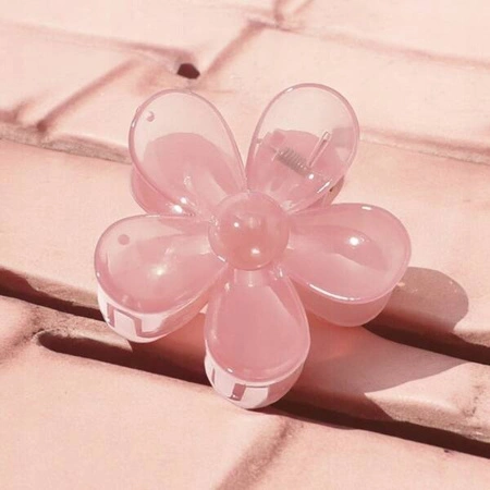 ECARLA spinka-klamra do włosów Kwiatek transparentny Pudrowy Róż SP272