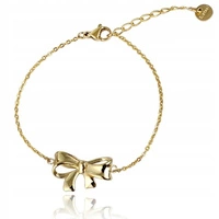 ECARLA bransoletka na rękę ze stali chirurgicznej pozłacanej Kokarda BST1524