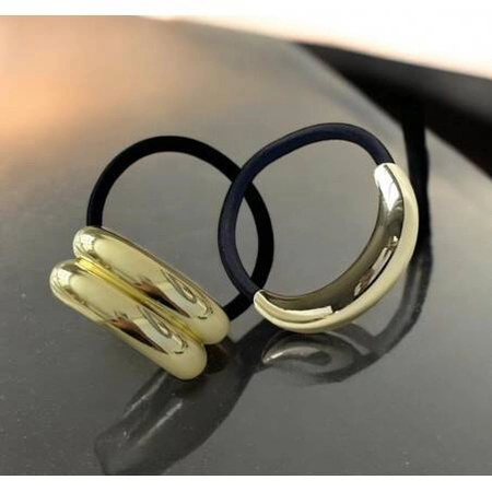 ECARLA gumka-frotka na plakietce 2szt ze Złotą Ozdobą Czarna GUM160