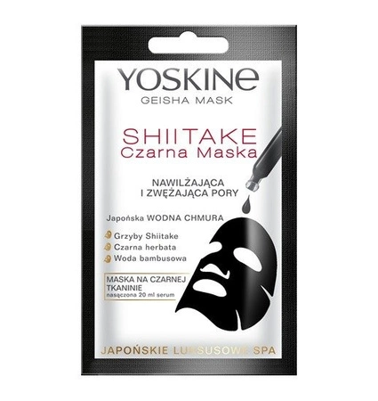 DAX Yoskine Geisha Mask maska na czarnej tkaninie Shii Take 