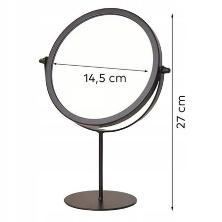 ECARLA lusterko kosmetyczne stojące Czarne 27x 14,5x 10cm L14CZ
