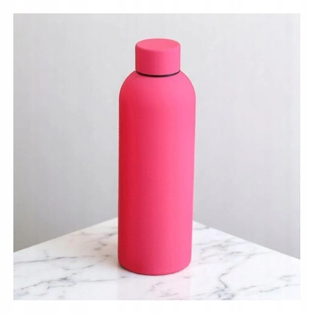 ECARLA bidon ze stali nierdzewnej, butelka termiczna 500ml Fuksja BD46F