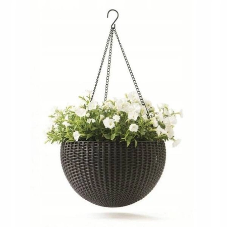 ECARLA doniczka na kwiaty wisząca 21 cm Brązowa 1szt