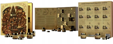 HISKIN Merry Christmas kalendarz adwentowy świece 12x15ml, 12x30ml Bajkowa Księga