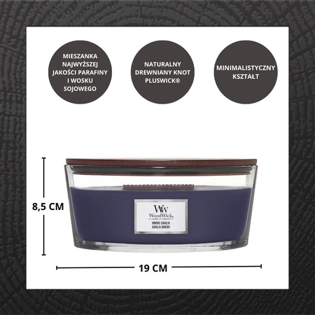 WOODWICK Core Hearthwick świeca w słoiku elipsa HINOKI DAHLIA 453g