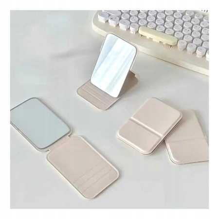 ECARLA lusterko kosmetyczne otwierane do torebki Kremowe L17K