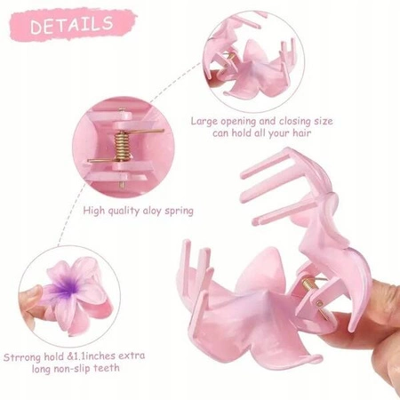 ECARLA spinka-klamra do włosów Kwiat Moana Ombre różowy SP286