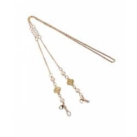 ECARLA łańcuszek do okularów cienki złoty kwiat cyrkonie 73cm LDK18