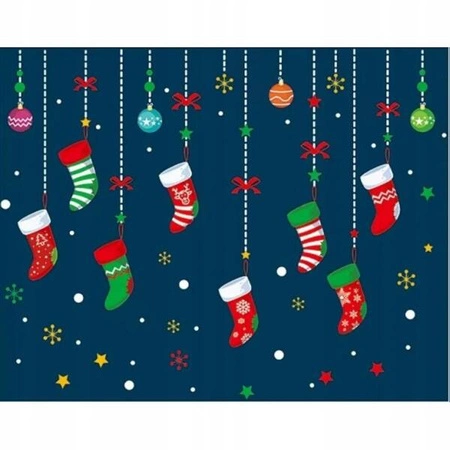 ECARLA naklejki na szybę świąteczne kolorowe 2 arkusze 30x45cm NKD24