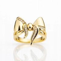 ECARLA pierścionek ze stali chirurgicznej platerowanej złotem R8 PST984R8