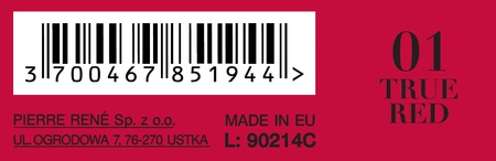 PIERRE RENE Cover Matte płynna matowa pomadka do ust 08 01True Red 5ml