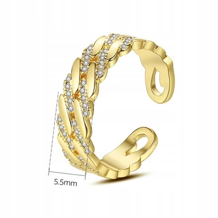 ECARLA pierścionek ze stali chirurgicznej platerowanej złotem PST935