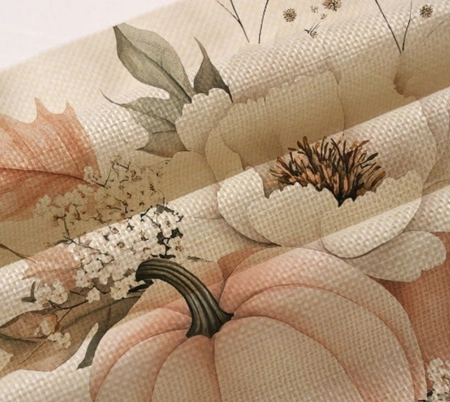 ECARLA Jesień poszewka na poduszkę 45x45 BOHO DYNIE LIŚCIE KWIATY POD240