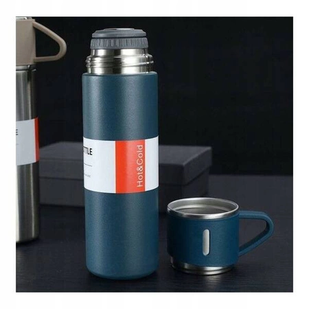 ECARLA termos 500ml z 3 kubkami zapakowany na preznt Granat BD24GRAN