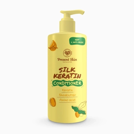PRESENT SKIN Silk Keratin odżywka do włosów wygładzająca z Jedwabiem 500ml