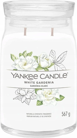 YANKEE CANDLE Signature Duża świeca w słoiku WHITE GARDENIA 567g