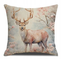 ECARLA Zima świąteczna poszewka na poduszkę 45x45cm Jeleń POD206