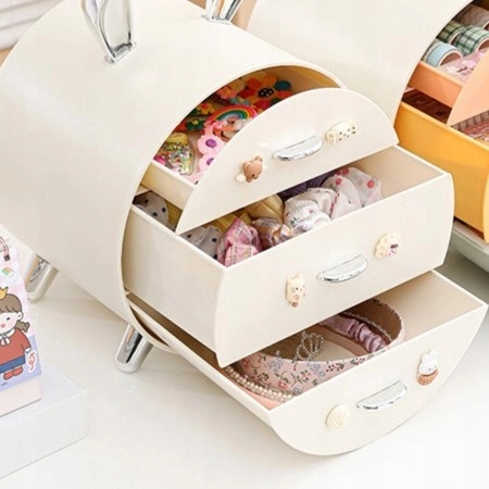 ECARLA organizer szkatułka na kosmetyki biżuterię BUNNY ze złotymi uszkami CB60