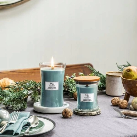 WOODWICK PlusWick mała świeca w słoiku EVERGREEN CASHMERE 85g