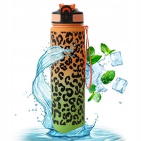 ECARLA Bidony bidon na wodę Panterka Ombre 1l Pomarańcz Zieleń BD43WZ3