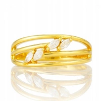 ECARLA pierścionek ze stali chirurgicznej platerowanej złotem PST979R7