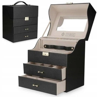 ECARLA szkatułka pudełko kuferek elegancki czarny PD49CZ 1szt