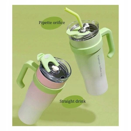 ECARLA kubek termiczny z uchwytem i rurką 1200ml Brzoskwiniowy BD23R