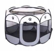 ECARLA przenośny kojec dla zwierząt szary KOJ01SZ