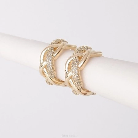 ECARLA kolczyki ze stali szlachetnej platerowanej 14k złotemWARKOCZ KST3327