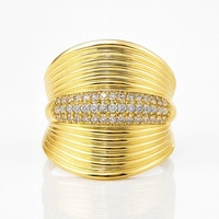 ECARLA pierścionek ze stali chirurgicznej platerowanej złotem PST966R6